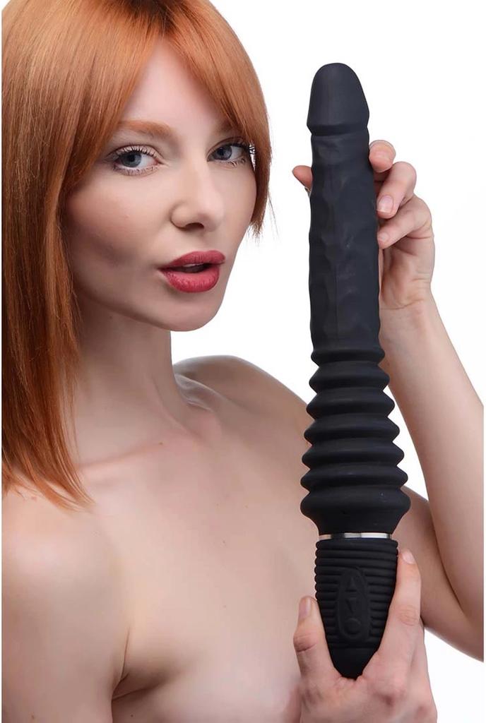 XR Brands - Vibrating and Thrusting Dildo with Handle