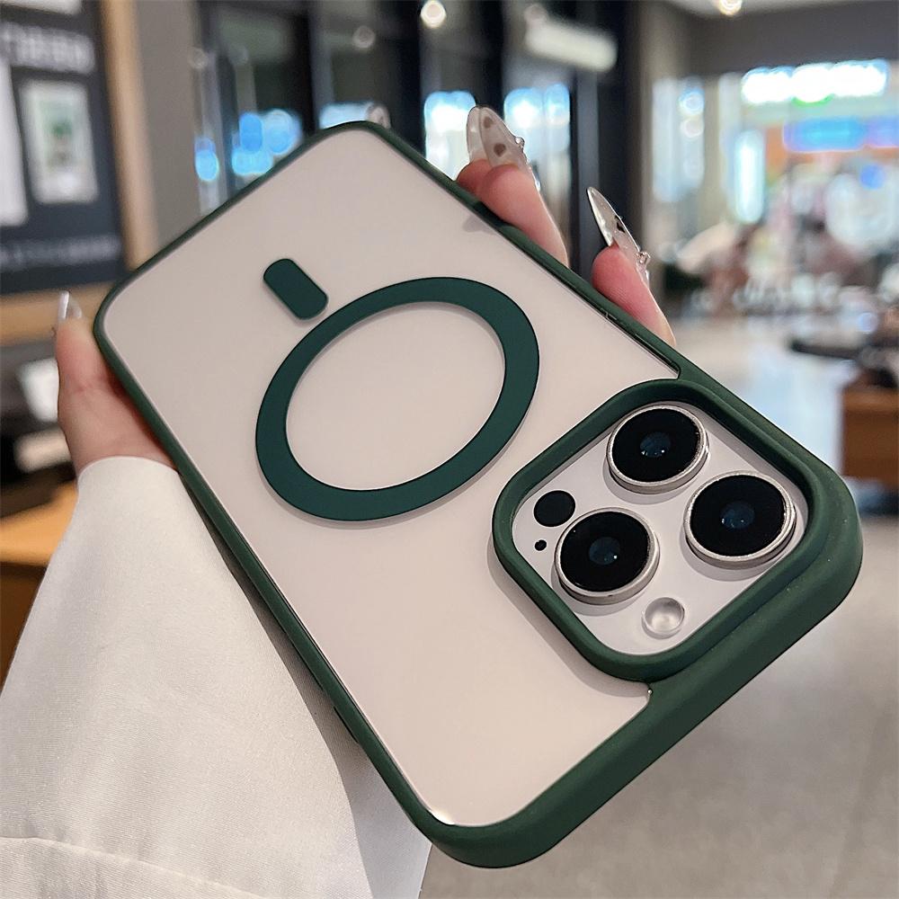 For Iphone 16 15 14 Pro Max Plus 13 12 Mini 11 XS XR 7 8 Magnetic Wireless Charge Cases Cover Luxury Magsafe Transparent Case For