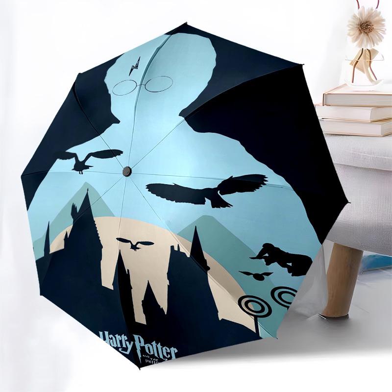 1pc Harry Potter Philosopher's Stone Umbrella with Plastic Handle,Cartoon Pattern,Suitable for All Seasons Multi-functional Umbrella533