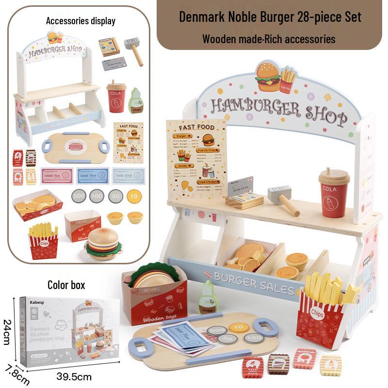 Wooden Danish Ice Cream & Tea Playhouse Toy for Kids & Parents