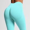 High-Waisted Peach Seamless Yoga Pants for Women - Hip-Lifting, Three-Section Design for Fitness & Running