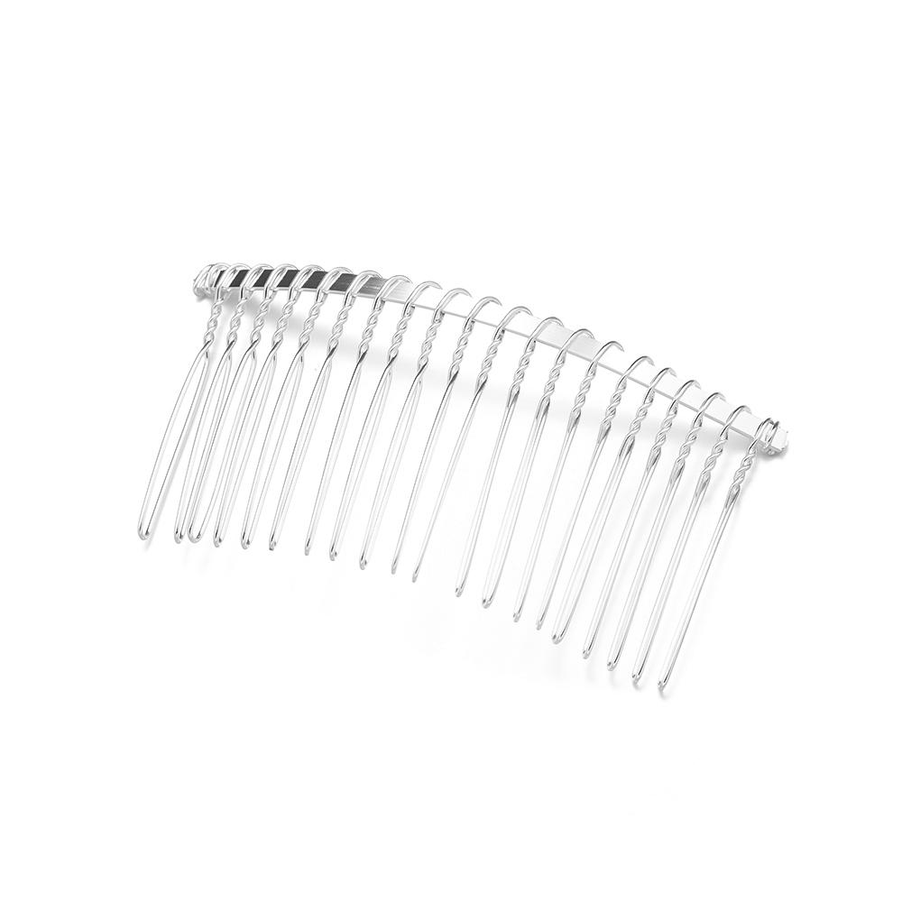 10pcs Peignes à Cheveux à 20 Dents Pince Métal Fil Torsadé Pour DIY Mariage Nuptial Voile Peignes Accessoires Décoratifs Outil Femmes Filles