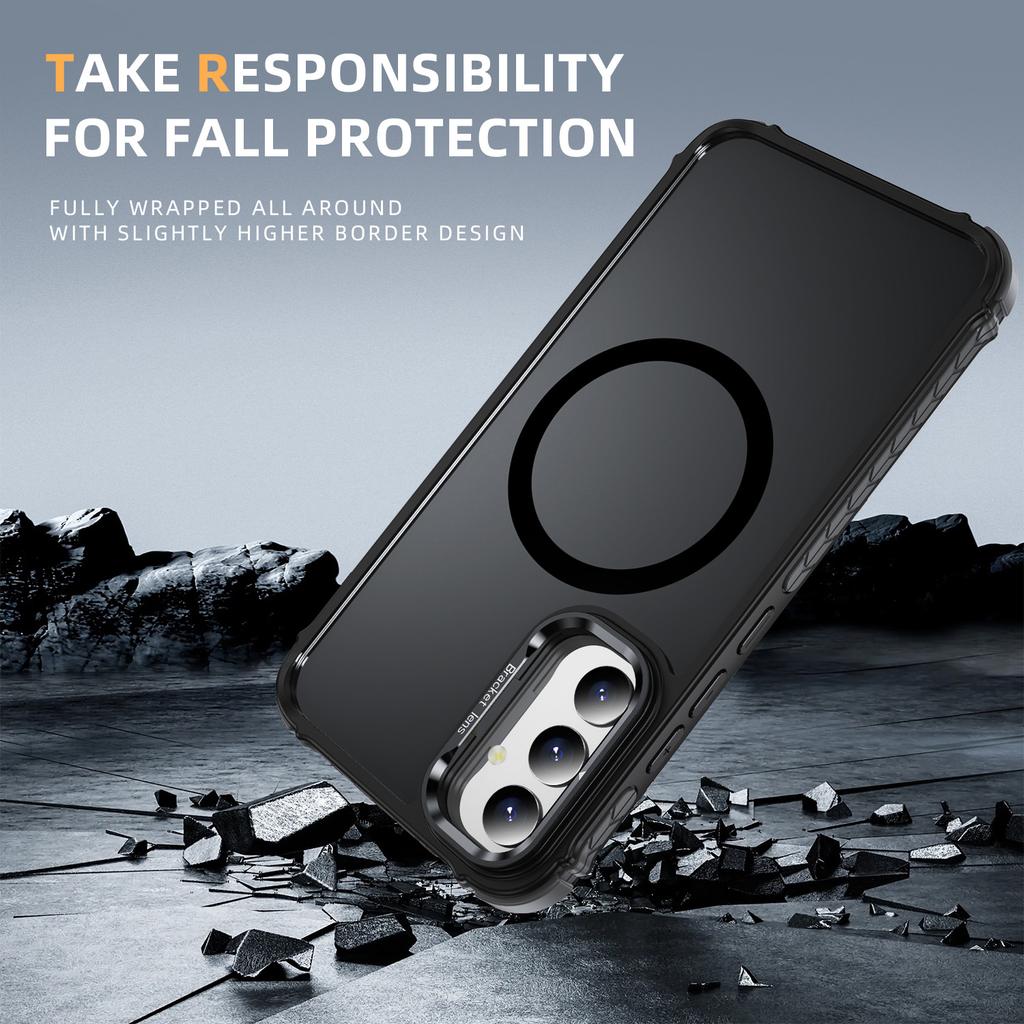 For Samsung Galaxy A54 5G Case with Lens Kickstand Matte Phone Back Cover Compatible with MagSafe