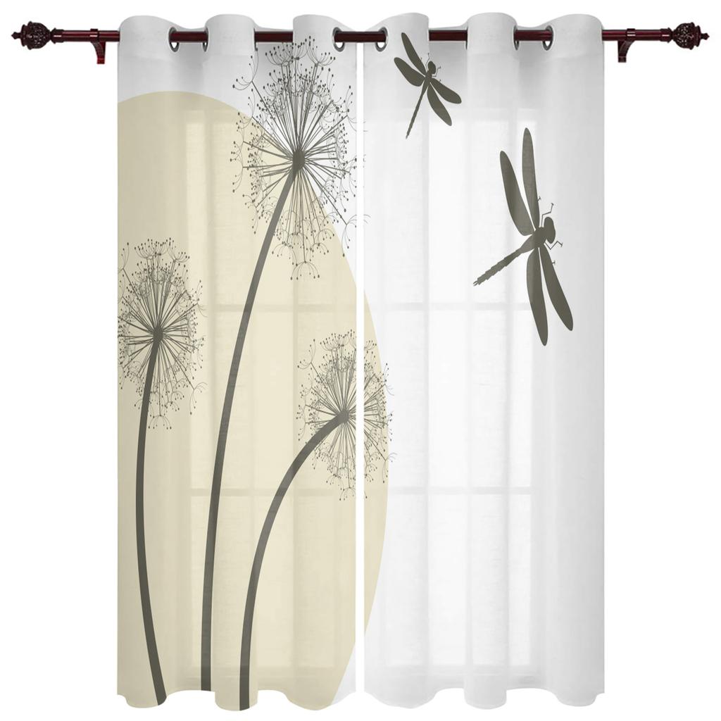 Dandelion Butterfly Flowers Plant Animal Decoration Home Curtains Household Goods Living Room Bedroom Curtain