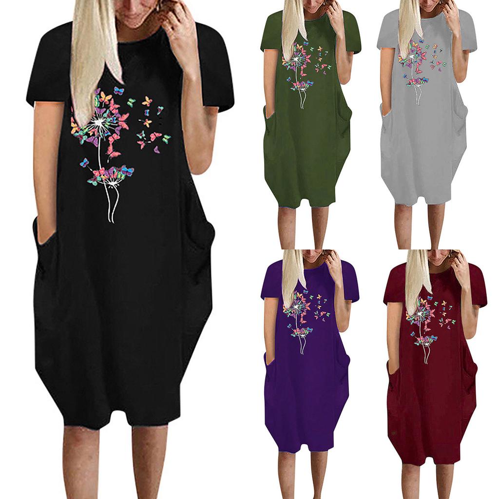 JO Long summer dress with pockets and V-neckline