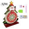 Christmas Countdown Calendar DIY Rhinestone Painting Calendar, 25 Days Rotating Holiday Activity Tree Advent Wooden Tabletop Ornament for Home