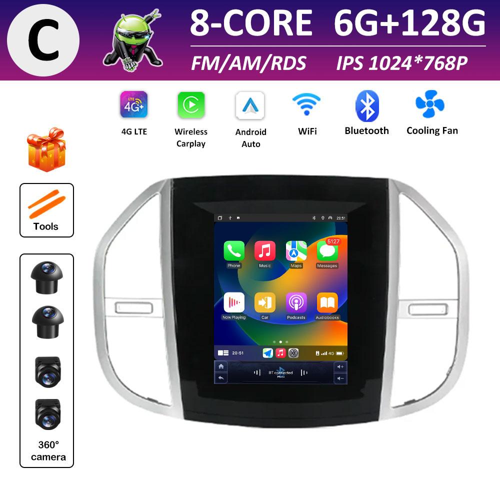 Car Video Multimedia Video Player for Mercedes Benz Vito 3 2014 2015 2016 2017 - 2020 IPS Touch Screen DSP Stereo Autoradio WIFI