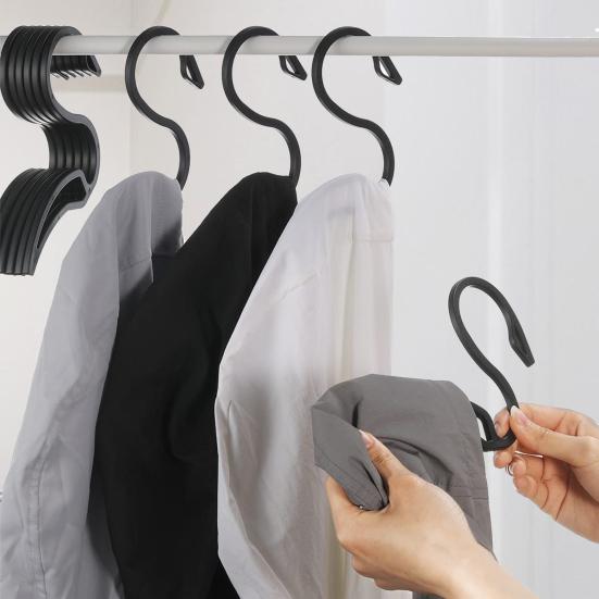 5/10Pcs Hoodie Hanger S-Shaped Hooks Strong Load-bearing High Durability Multipurpose Sweatshirt Clothes Hanger Organizer