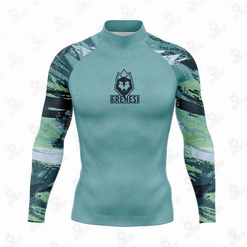 FRENESI Herren UPF 50 Langarm Rash Guard Surfen Tauchen Schwimmen UV-Schutz Schnelltrocknend Neoprenanzug Oberteil