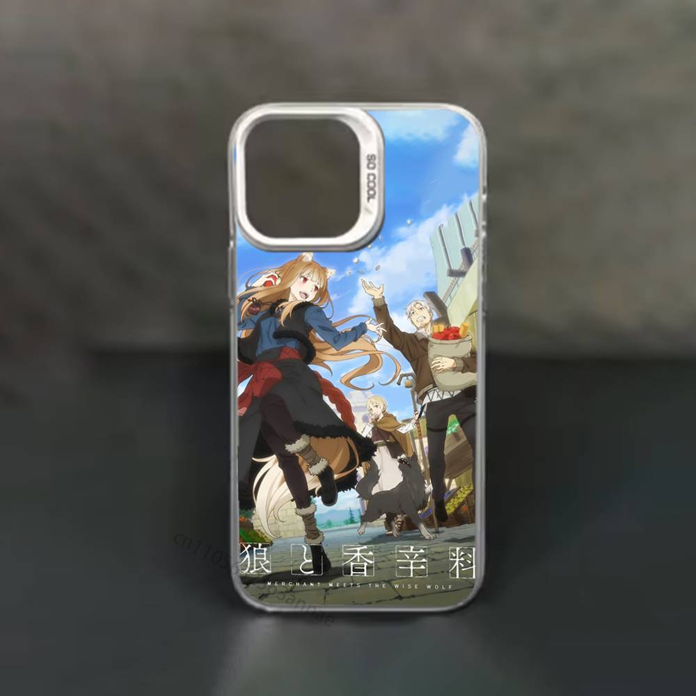 Anime S-Spice and Wolf Phone Case for iPhone 15 16 Pro Max Air SE 11 13 Pro 14 Plus 12 11Pro 15Pro Max 16e Cover