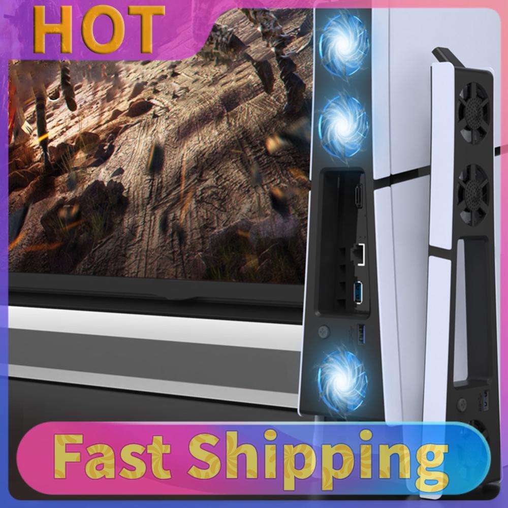 Cooling Fan for PS5 Slim Console with USB 3.0 Port Efficient Cooling System with Adjustable Speed Quiet Cooler Fan