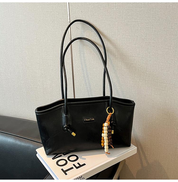 

Bag Women s 2025 New Trendy Texture Large Capacity Handbag Fashion Foreign Style Autumn Niche Shoulder Tote Bag чорний