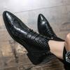 Men's Shoes Large Size New Leather Boots Fashion High Top Leather Boots Trend Crocodile Pattern Business Dress Martin Boots