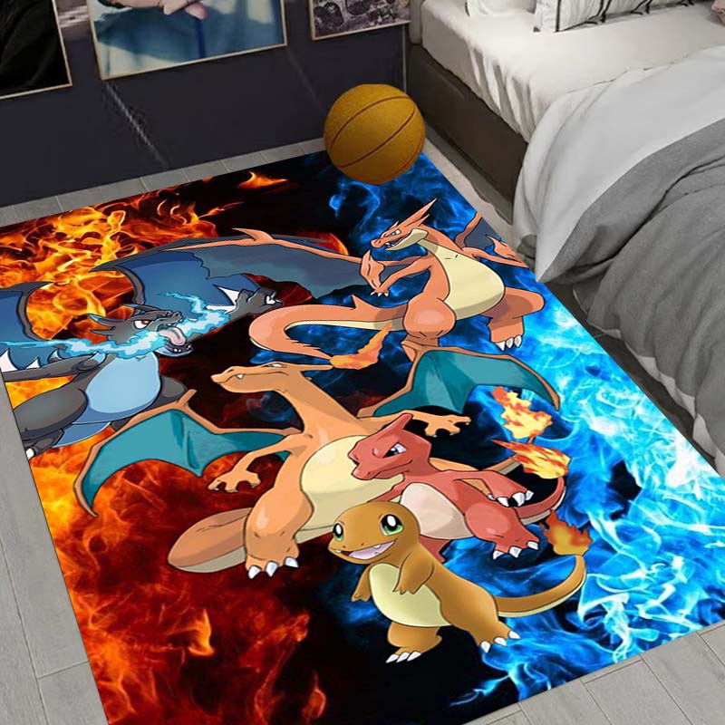Charizard Charmander Pokemon Living Room Non-Slip Area Rug Soft Carpet for Bedroom Kids Playroom Sofa,Home Decor Doormat Gift-22