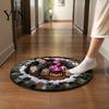 Soft Crystal Velvet Rug 3D Illusion Halloween Rug, Quilted Look Round Area Creepy Deep Pit Holiday Gift for Friends Design, Non-Slip Floor Mat Living