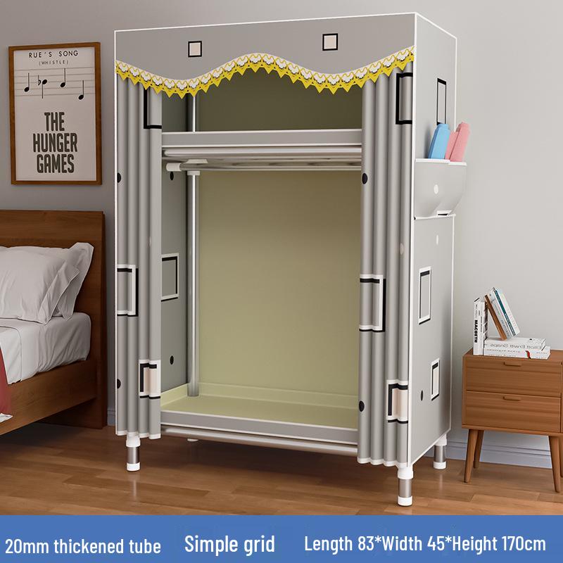 Thickened Steel Pipe Fabric Wardrobe for Dorm or Bedroom Storage