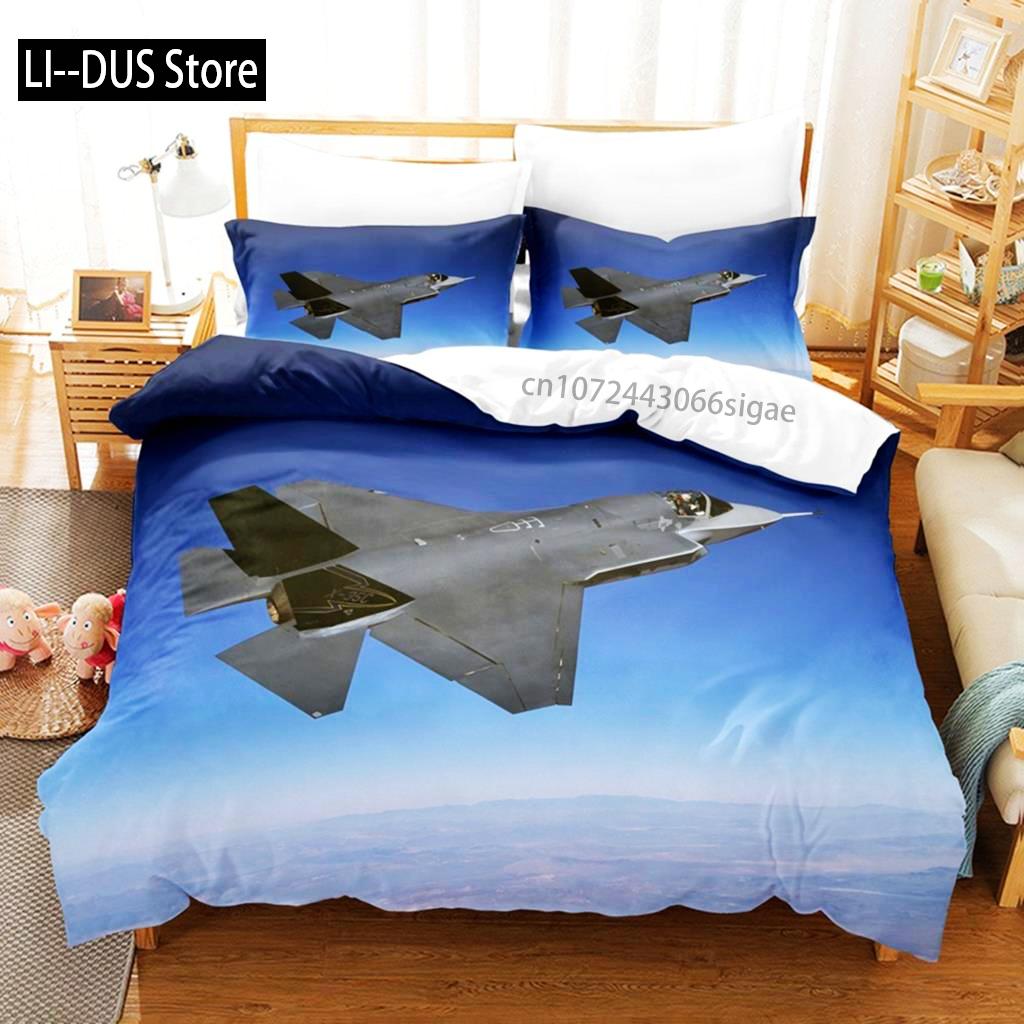 Funda Nórdica de Avión de Combate Cielo Volando Avión de Combate Juego de Ropa de Cama Para Niños Adolescentes Niños Moderno Genial Tema de Avión Decoraciones de Dormitorio