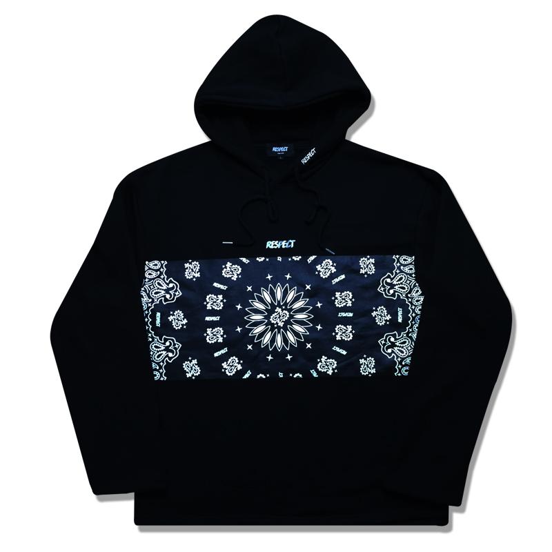 Respect Bandana Hoodie Black L