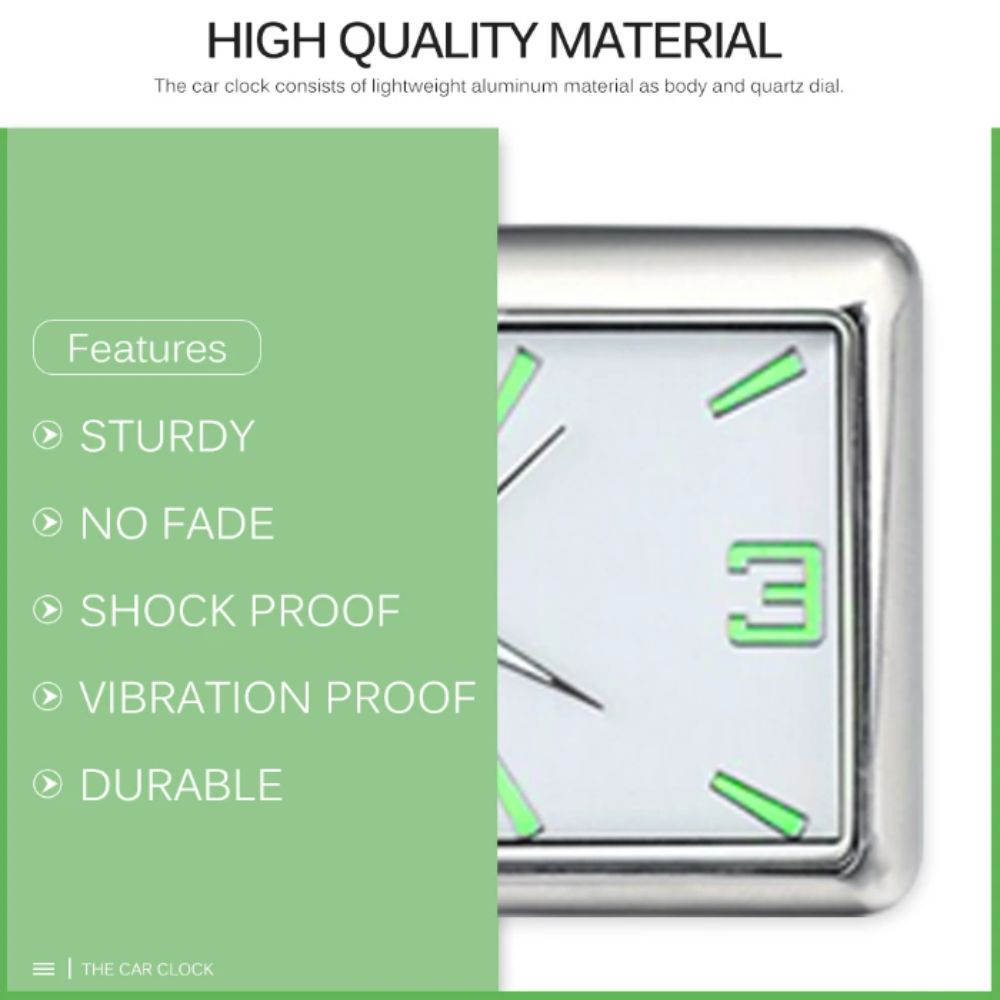 Luminous Pointer Car Clock Lightweight Design Quartz Analog Watch Car Quartz Watch  Car Interior