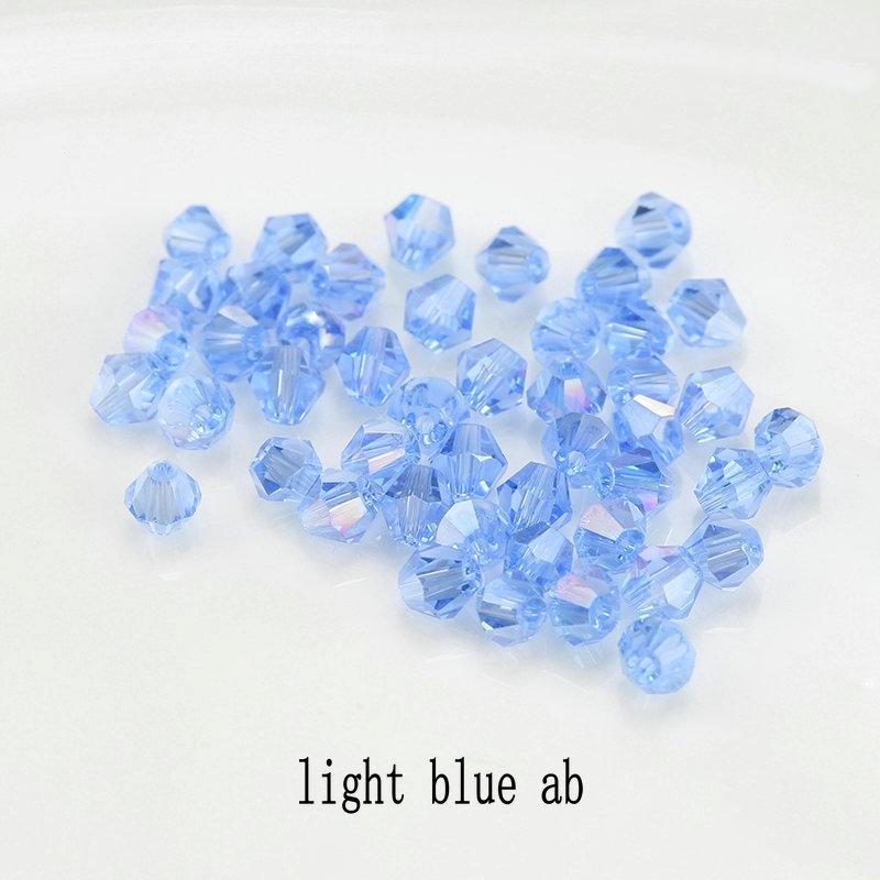4mm 100pcs Shiny Crystal Beads Bicone Beads Glass Beads Loose Spacer Beads for Bracelet DIY Jewelry Making 200pcs