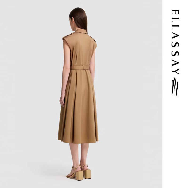 ELLASSAY 2026 Summer Cotton Shirt-Style Lapel Midi Dress