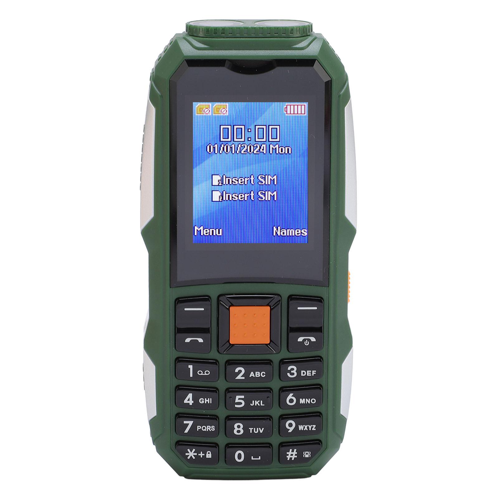 

Мобільний телефон для людей похилого віку, екран 1,77 дюйма, мережа 2G, акумулятор 4800 мАг, дві SIM-картки, мобільний телефон для людей похилого віку зелений