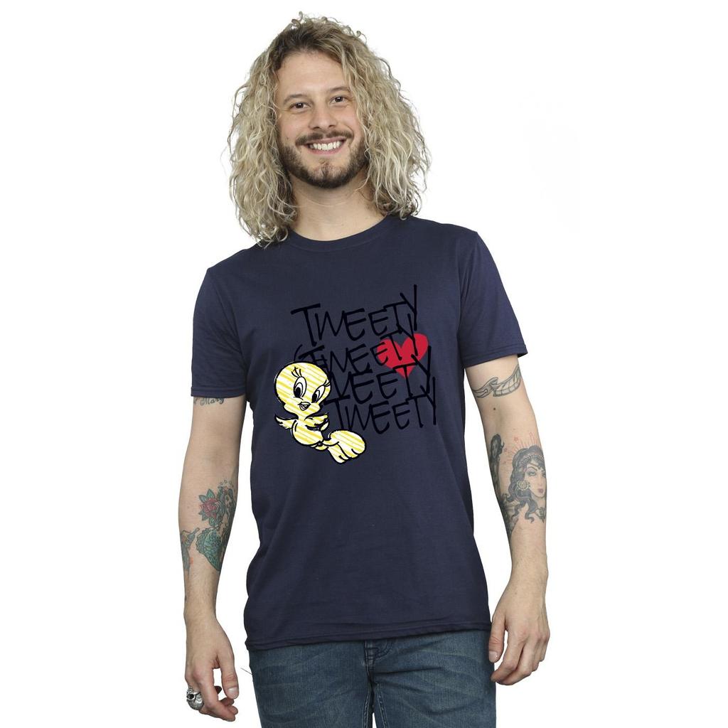 Looney Tunes Mens Tweety Love Heart T-Shirt
