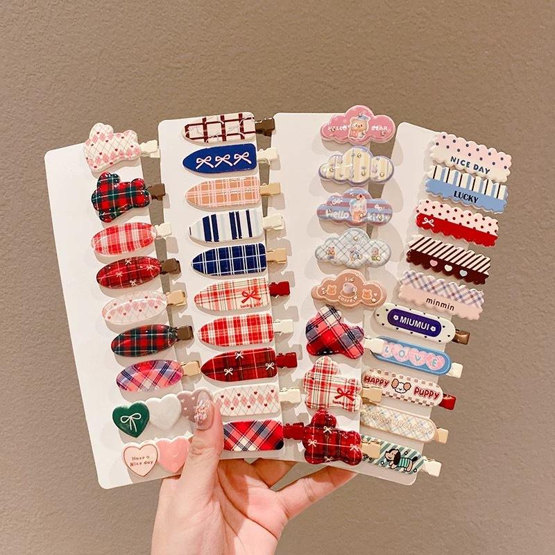 5Pcs Clip-On Seamless Hair Clip Cute Heart-Shaped Sweet Hair Accessories For Women Fashionable Hairpin Fragile Hair Clip