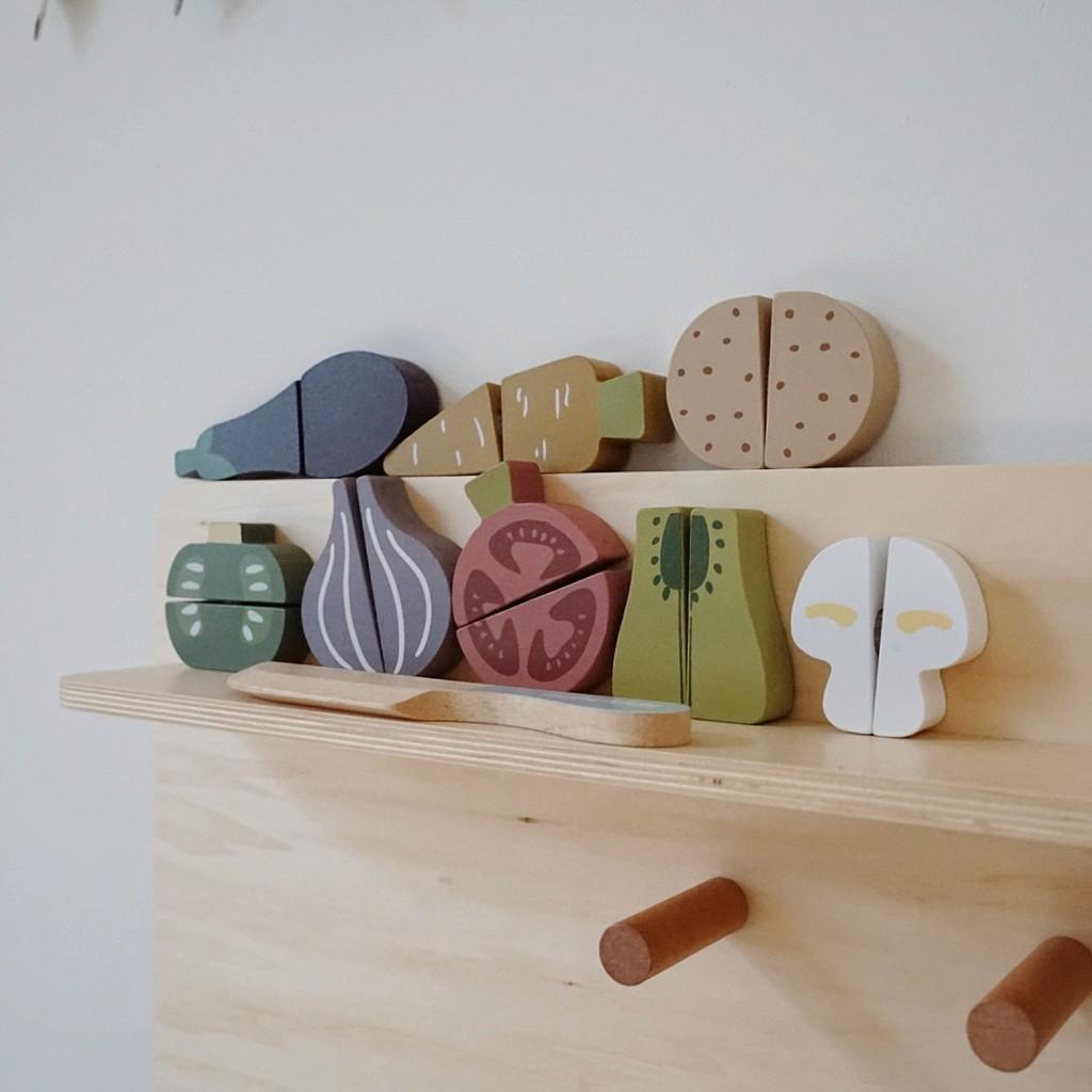 Childrens Wooden Vegetable Cutting Puzzle For Kids Educational Toy Playset