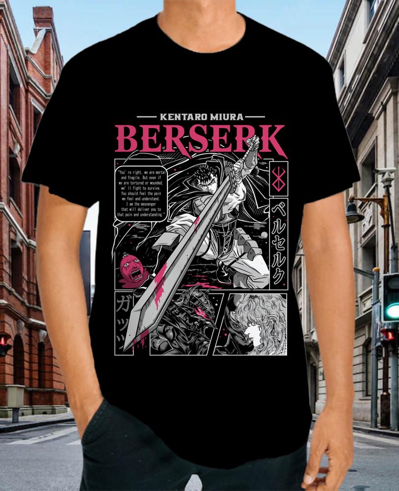 

Футболка Берсерк, Футболка Гатса, Аниме Футболка, Манга, Японская, Эстетика, Унисекс Футболка XL