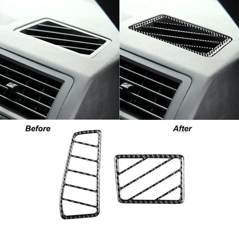 2Pcs Carbon Fiber Dashboard Air Vent Outlet Cover Trim For Dodge Challenger