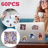 60pcs Suitcase Stickers Waterproof Stickers Scooter Computer Tablet Cartoon Decoration