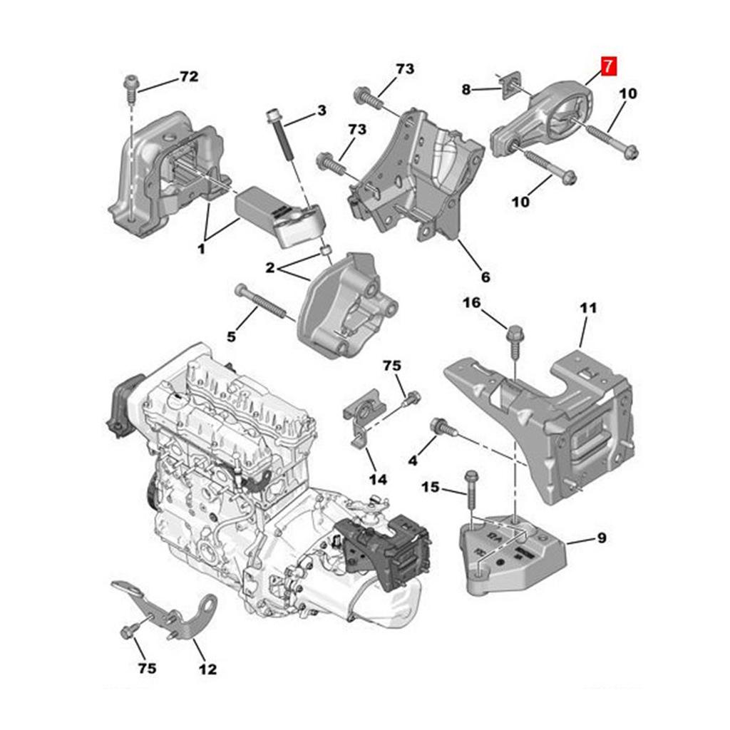 A Type Bracket 9809388980 Improved Stability Engine Mounting Torsion Bracket Replacement for Citroen C3‑XR Elysee C4