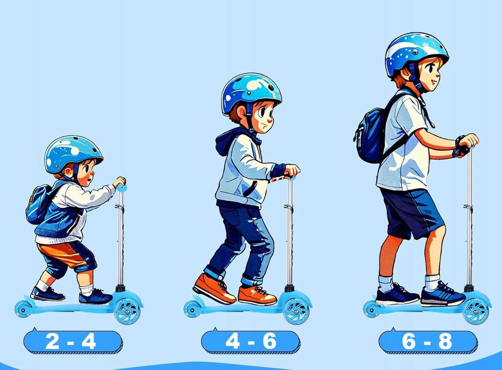 [PACZB] Three-Wheeled Balance Scooter for Children with LED Wheels Blue Z2328N