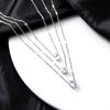 Ladies Elegant Three Layer Love Heart Crystal Pendant Necklace