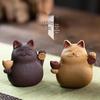 Zhinianhua Purple Clay Lucky Cat Tea Pet