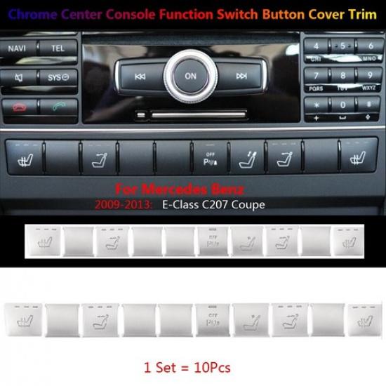 10x For Mercedes Benz C207 Seat Heater Center Console Function Switch Cover Trim