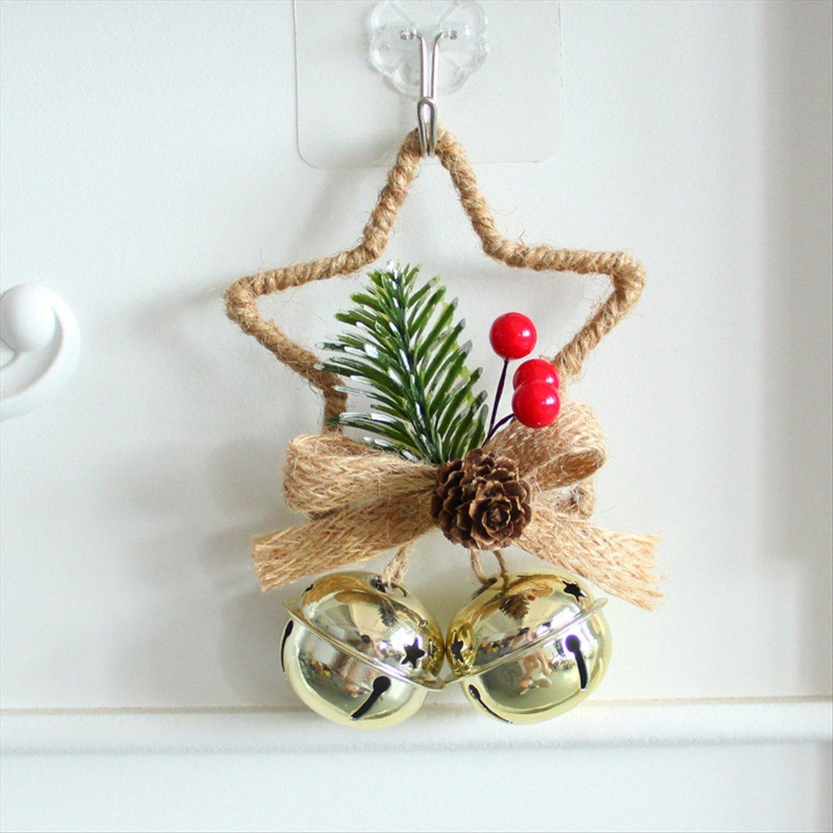 

BHBL Christmas Festival Five-Pointed Star Metal Bell Accessory Pendant DIY Christmas Tree Pendant Bow Bell White белый