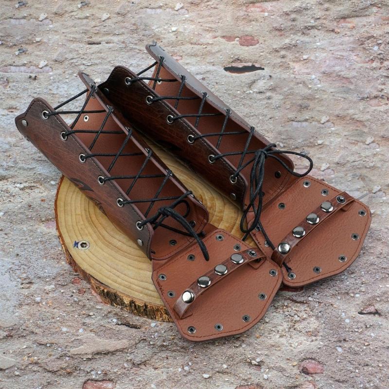 Viking Knight Arm Gauntlets Bracer Vintage Faux Leather Gauntlets Wristband Medieval Leather Bracers Arm Armors