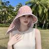 Summer big eaves sunscreen hat women's fashion high-end shawl integrated bucket hat outdoor cycling empty top sun hat