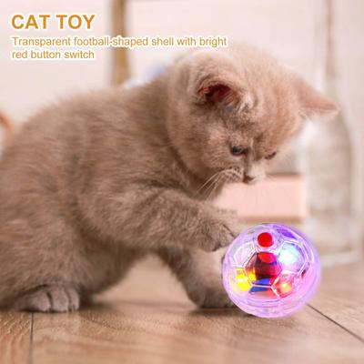 Pet Ball Toy Transparent Interactive Plastic Pet Cat Dogs Glowing Ball Toy for