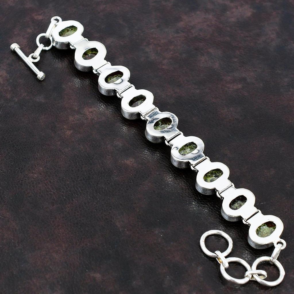 Dragon Bloodstone Bracelet Gemstone Bracelet Handmade Jewelry 925 Sterling Silver Bracelet Adjustable Chain Bracelet Silver Jewelry For Gift