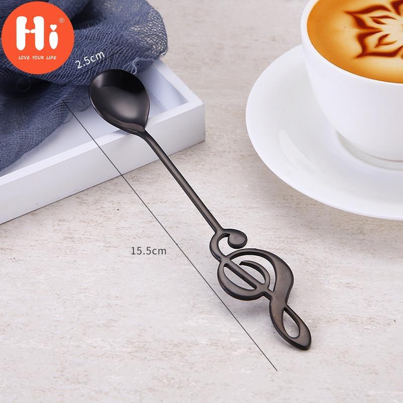 Hi 7pcs Musical Note Coffee Spoons Stainless Steel Coffee Tea Stirring Spoons Ice Cream Dessert Spoon