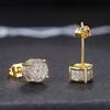 European & American Hip Hop Full Diamond Micro-inlaid Zircon Men's Round Stud Earrings