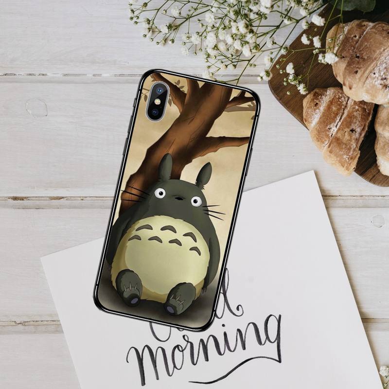 Pouzdro na telefon Happy Totoro sprite away Pro iphone 12 11 13 7 8 6 s plus x xs xr pro max mini skořepina