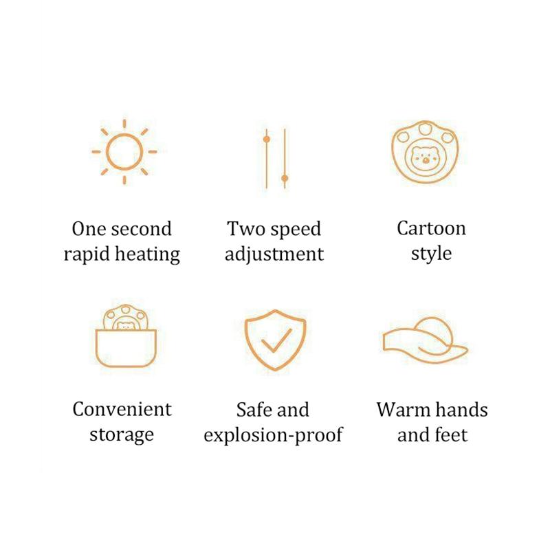 Hand Warmer Cat Paw Rechargeable Built-In Battery For Students Winer Fast Usb Heater Portable Warmer For Women'S Hand