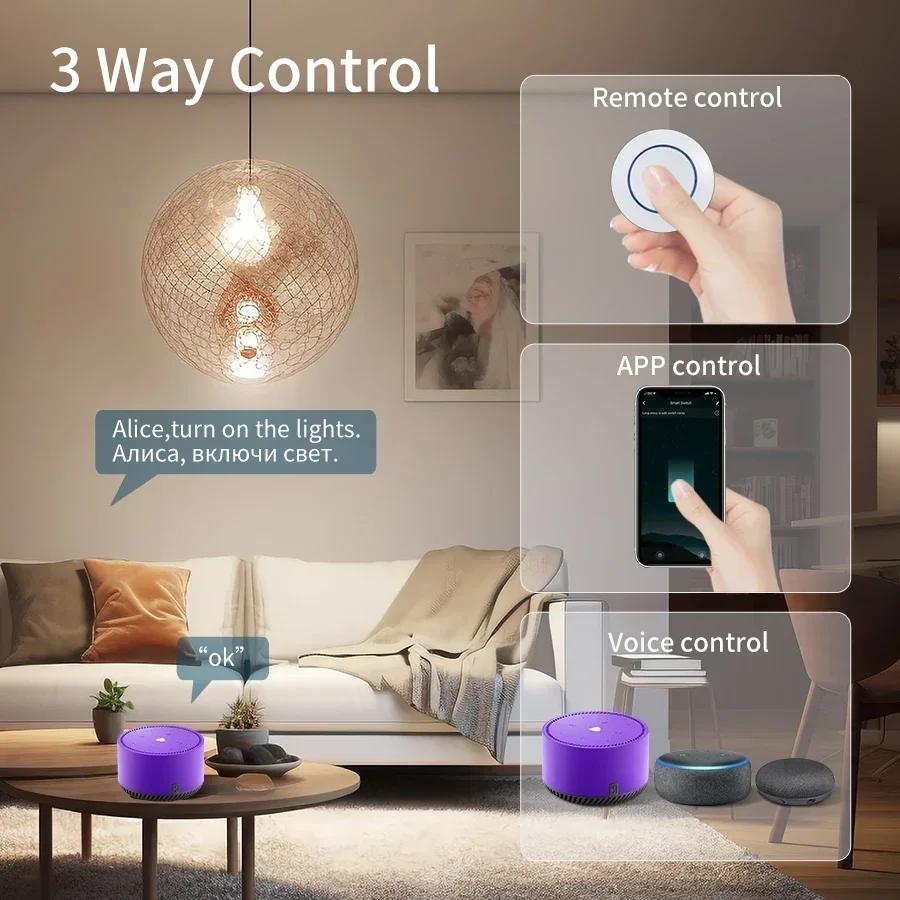 Tuya WiFi Smart Switch Modul RF 433MHz Drahtlose Runde Taste Fernbedienung Smart Life APP Steuerung Funktioniert mit Alexa Google Home Alice
