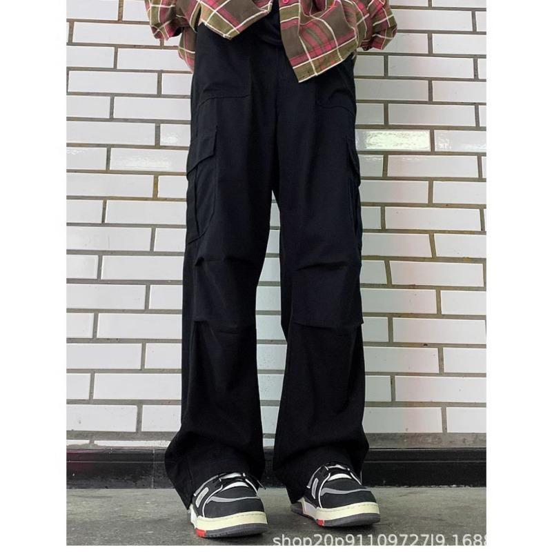 Early autumn thin paratrooper overalls men's autumn new loose straight boys casual multi-pocket pants