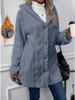 2024 Autumn/Winter Hooded Solid Color Long Sleeve Cardigan Jacket