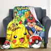 1 ud. Manta Acogedora con Estampado de Personajes de Pokémon Manta Ligera y Cálida de Franela para Sofá, Cama, Sala de Estar